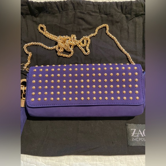 NWT ZAC Zac Posen Claudette Studded Tassels Clutch - Picture 5 of 12